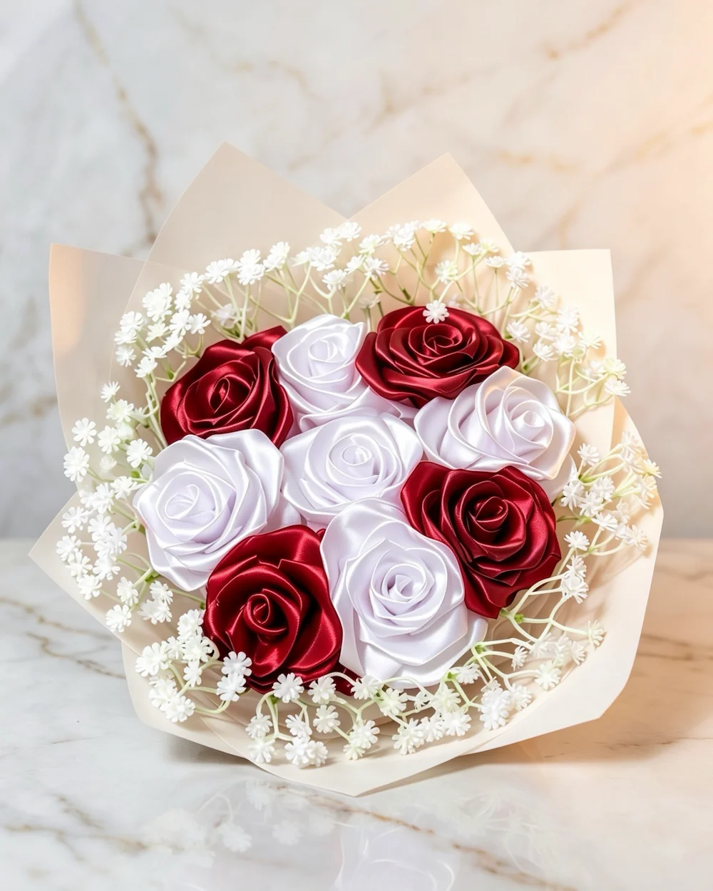 Delicate Dream Eternal Rose Satin Bouquet